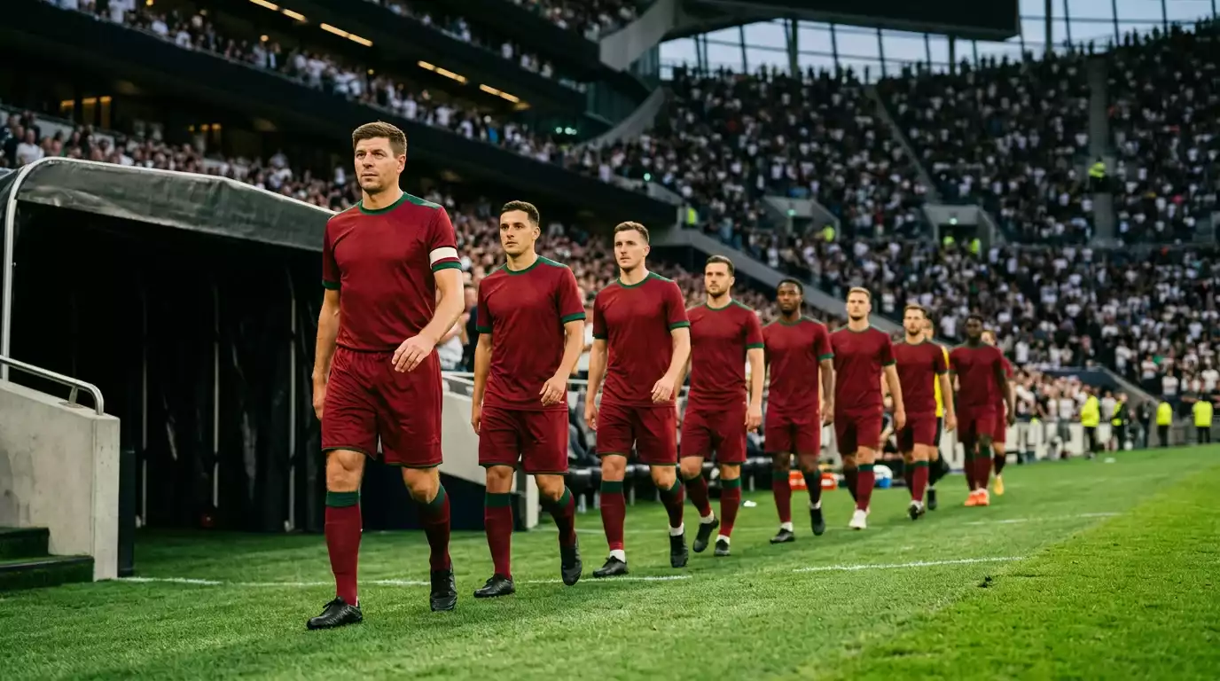 Spieler der portugiesischen Nationalmannschaft im roten Heimtrikot beim Aufwärmen vor einem Länderspiel
