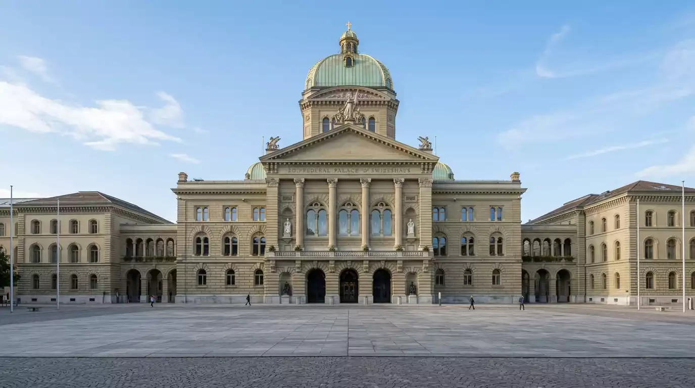 Schweizer Bundeshaus in Bern als Symbol für die Regulierung von Sportwetten